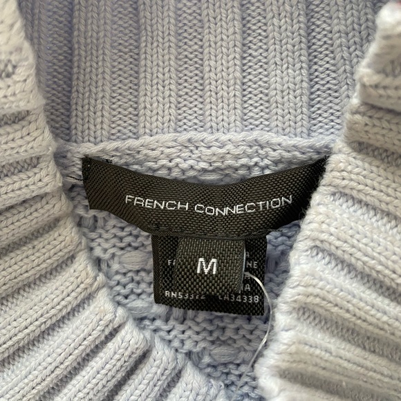 French Connection Light Blue Babysoft Mock Neck Rib Sweater M (6-8) - Picture 4 of 7